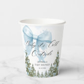 Gobelets En Papier Baby shower d'hiver Blue Bow (Verso)