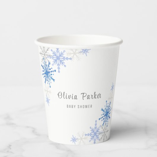 Gobelets En Papier Baby shower d'hiver de Flèches d'aquarelle simple (Verso)