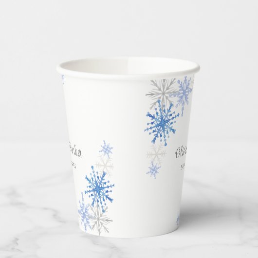 Gobelets En Papier Baby shower d'hiver de Flèches d'aquarelle simple (Gauche)