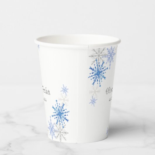 Gobelets En Papier Baby shower d'hiver de Flèches d'aquarelle simple (Droite)