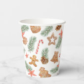 Gobelets En Papier Baby shower d'hiver de Noël Cookie (Verso)