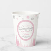 Gobelets En Papier Baby shower d'hiver Little Snowflake (Verso)
