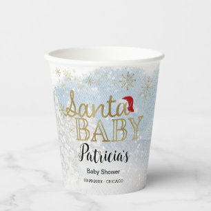 Gobelets En Papier Baby shower d'hiver père Noël Baby Christmas