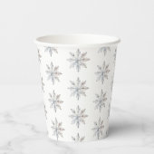 Gobelets En Papier Baby shower d'hiver Snowflake (Verso)