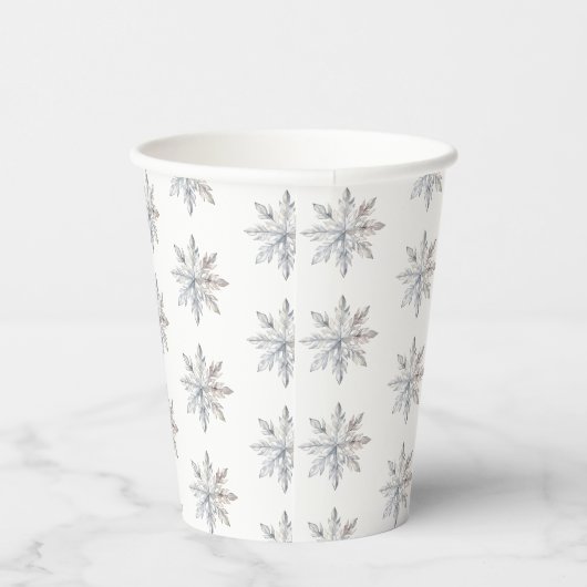 Gobelets En Papier Baby shower d'hiver Snowflake (Droite)