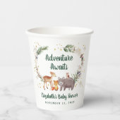 Gobelets En Papier Baby shower d'hiver sur les animaux des bois (Recto)