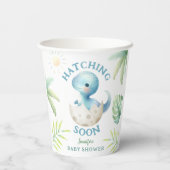 Gobelets En Papier Baby shower Dinosaur garçon Cute Dino (Verso)