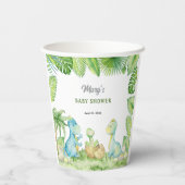 Gobelets En Papier Baby Shower Dinosaure  (Verso)