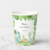 Gobelets En Papier Baby Shower Dinosaure  (Recto)