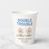 Gobelets En Papier Baby shower Double Trouble Twin Boys (Verso)