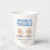 Gobelets En Papier Baby shower Double Trouble Twin Boys (Recto)