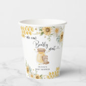 Gobelets En Papier Baby shower d'ours de miel de tournesol (Recto)