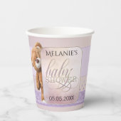 Gobelets En Papier Baby shower d'ours en peluche doux Lilac (Recto)
