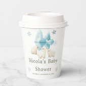 Gobelets En Papier Baby shower d'ours polaires d'hiver (Verso)