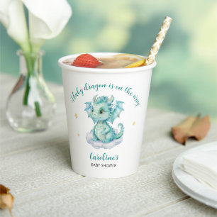 Gobelets En Papier Baby shower Dragon mou