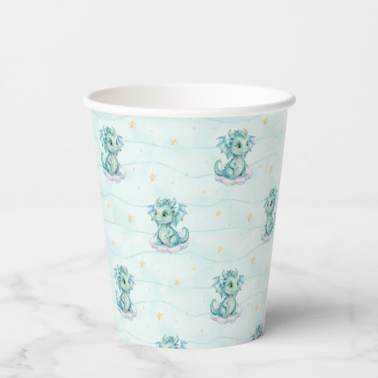 Gobelets En Papier Baby shower Dragon mou (Verso)