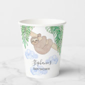 Gobelets En Papier Baby shower du mignon Sloth Boy (Recto)