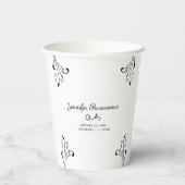 Gobelets En Papier Baby shower du parti gothique Bonjour Noir (Verso)