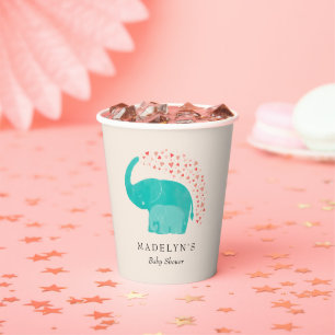 Gobelets En Papier Baby shower Eléphant Mère et veau
