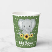 Gobelets En Papier Baby shower Eléphant mignon (Verso)