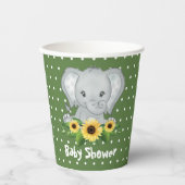 Gobelets En Papier Baby shower Eléphant mignon (Recto)