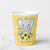 Gobelets En Papier Baby shower Eléphant mignon (Verso)