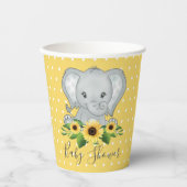 Gobelets En Papier Baby shower Eléphant mignon (Recto)
