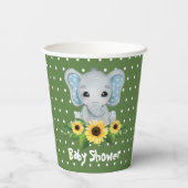 Gobelets En Papier Baby shower Eléphant mignon (Verso)