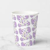 Gobelets En Papier Baby shower Eléphant Violet (Verso)