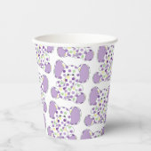 Gobelets En Papier Baby shower Eléphant Violet (Recto)