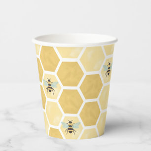 Gobelets En Papier Baby shower en nid d'abeille