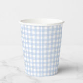 Gobelets En Papier Baby shower En vichy bleu plaid (Droite)