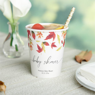Gobelets En Papier Baby Shower feuilles qui tombent