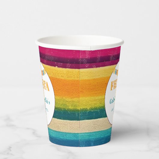 Gobelets En Papier Baby shower Fiesta mexicain personnalisé (Droite)