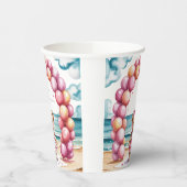 Gobelets En Papier Baby shower Fille Blonde Beachside Teddy Bear (Gauche)