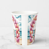 Gobelets En Papier Baby shower Fille Blonde Beachside Teddy Bear (Droite)