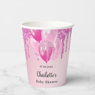 Gobelets En Papier Baby shower fille blush rose parties scintillant b