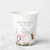 Gobelets En Papier Baby shower Fille de Noël personnalisé (Verso)