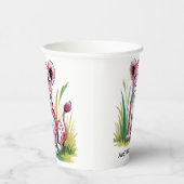 Gobelets En Papier Baby shower fille Lion rose (Droite)