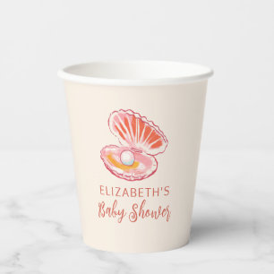 Gobelets En Papier Baby Shower Fille Perle Mignonne