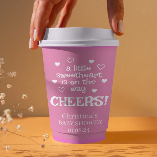 Gobelets En Papier Baby shower fille rose mignonne
