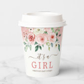Gobelets En Papier Baby shower fille rose rose rose pâle (Verso)