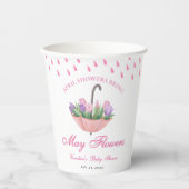Gobelets En Papier Baby shower Fleur de mai avec douches rose avril (Recto)