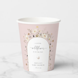 Gobelets En Papier Baby shower fleur sauvage