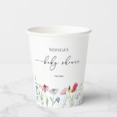 Gobelets En Papier Baby shower fleur sauvage (Verso)