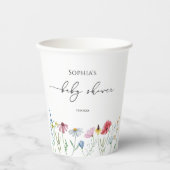Gobelets En Papier Baby shower fleur sauvage (Recto)