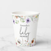 Gobelets En Papier Baby shower fleur sauvage (Recto)