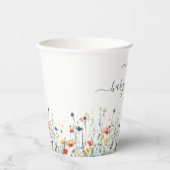 Gobelets En Papier Baby shower Fleur sauvage animé (Recto)