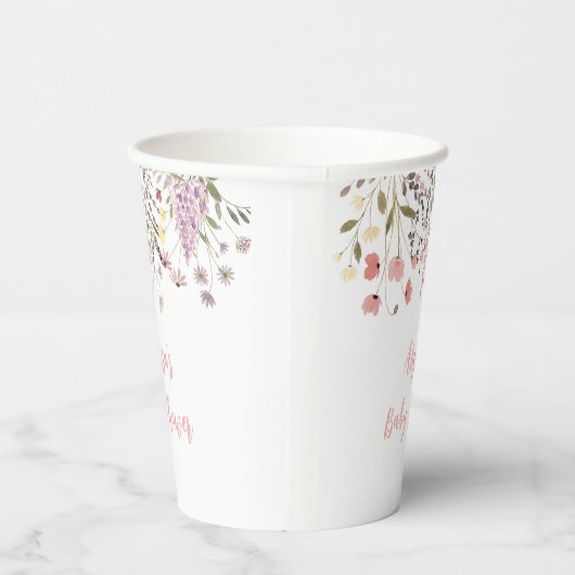 Gobelets En Papier Baby shower Fleur sauvage Baby In Bloom Boho (Droite)