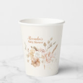 Gobelets En Papier Baby shower fleur sauvage Boho (Verso)